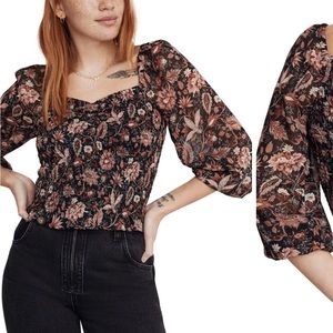 Madewell Floral Smocked Top